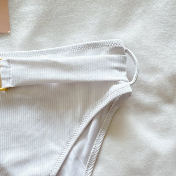 Playboy Misguided bikini bottoms Buckle Ribbed High Cheeky Waist Size 8 swimsuit - Picture 7 of 13